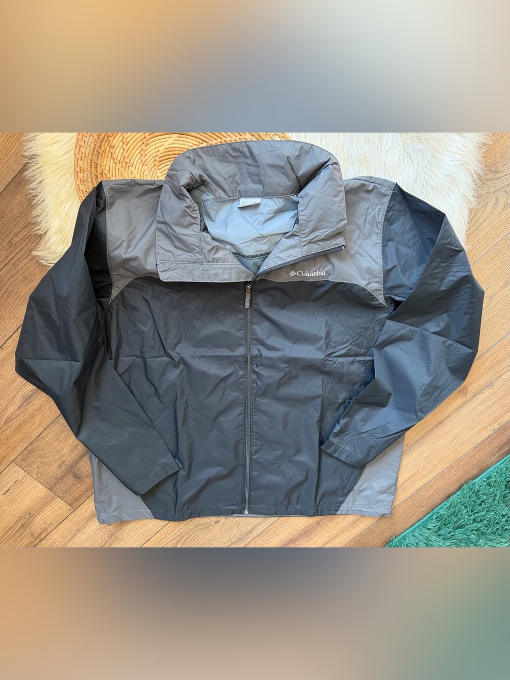 Columbia Black Greg Glennaker Lake Lightweight Rain Jacket Men’s Size XXL